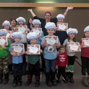 Students who have recently graduated from the LRCC cooking club for kids